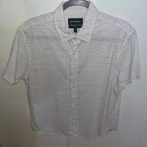 Bonobos Riviera Short Sleeve Shirt Mens Large Short Slim Fit Space Dye